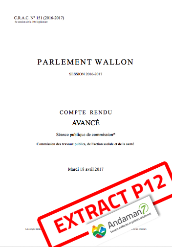 Andaman7 - Question parlementaire à Mr Prévot, ministre de la santé.